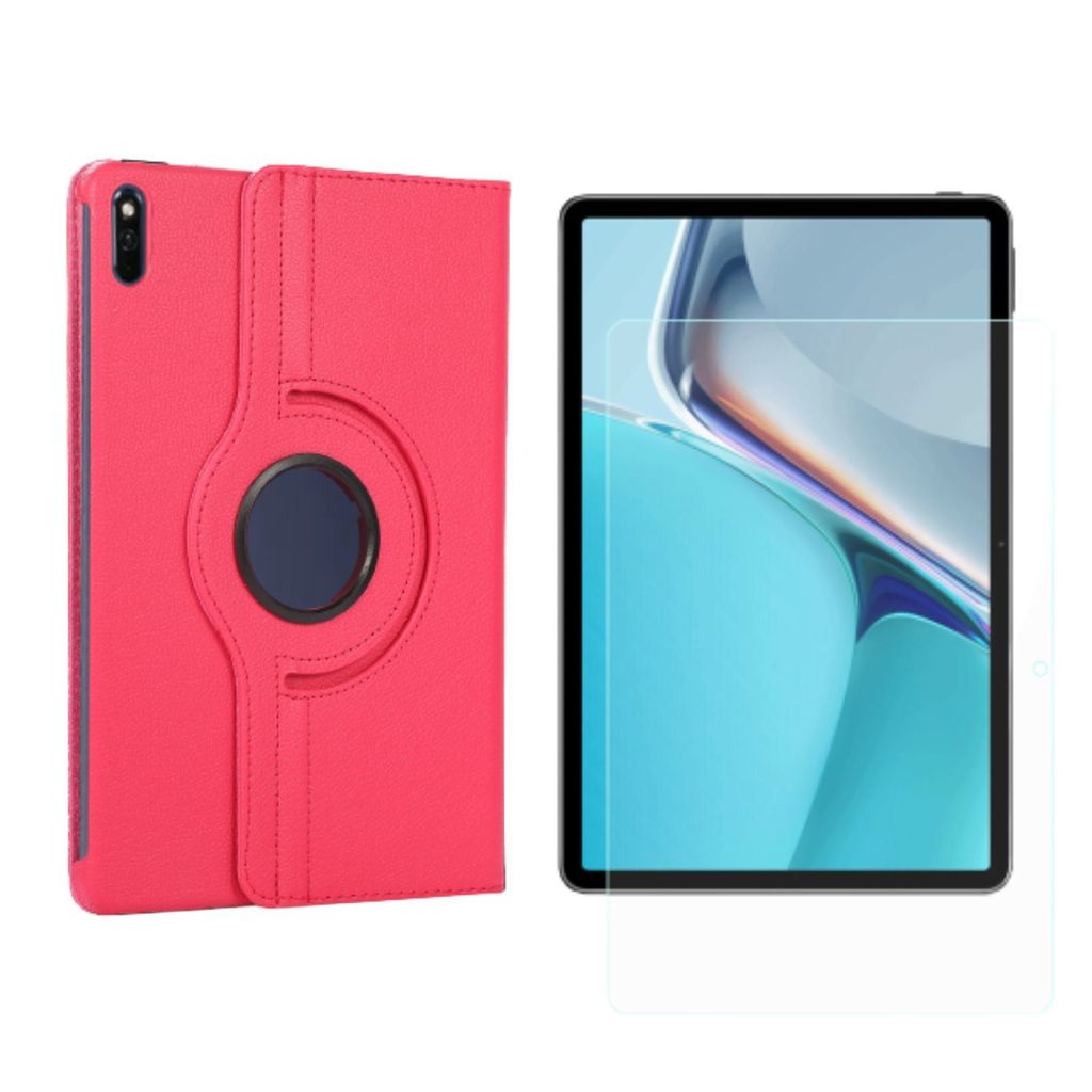 2in1 Tablet Set für Huawei MatePad 11 2021 11 Zoll mit Magnet Cover Auto Sleep/Wake Ruhemodus + Schutzfolie Hülle Smart Case Hartglas