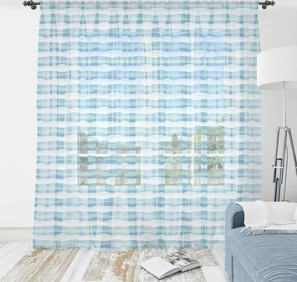 Tapestry ABAKUHAUS Astratto Blu 135x274 - Raso di Alta Qualità