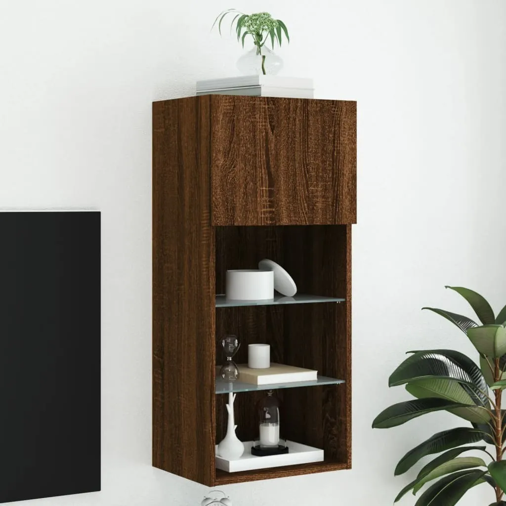 Supporto TV Compatto Rovere Marrone LED 90cm | Arredo Soggiorno Moderno