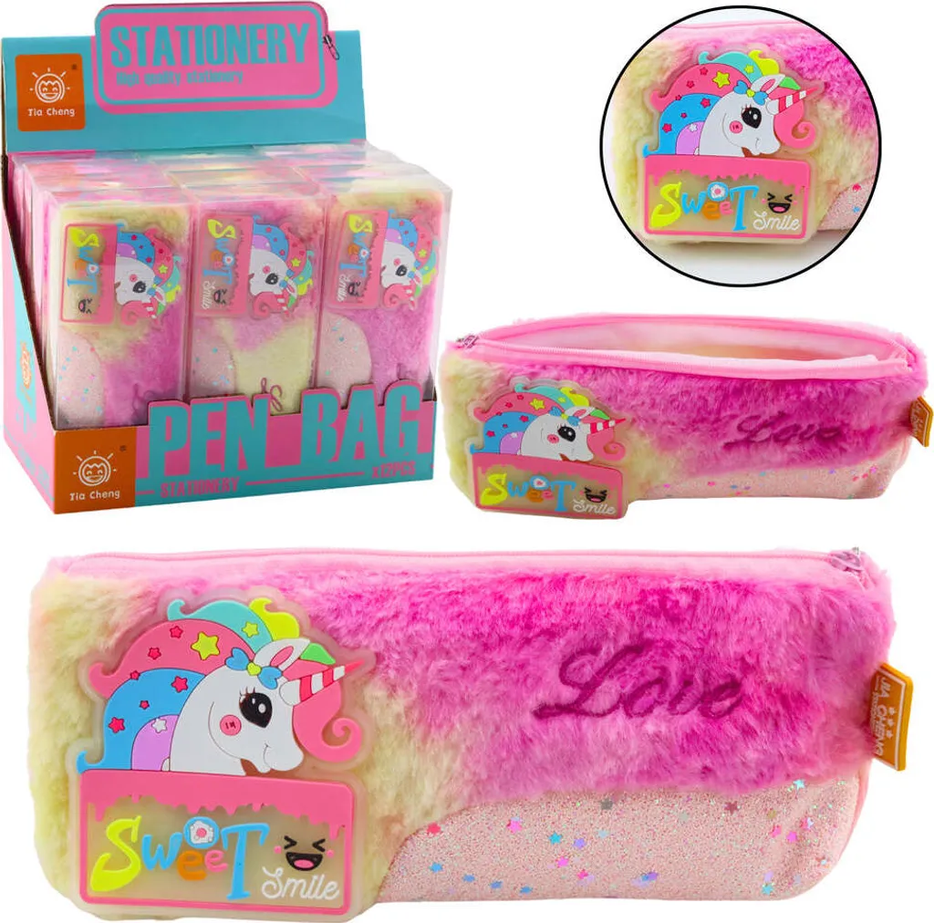 Astuccio Unicorno Pink Peluche: Accessorio Must-Have per la Scuola