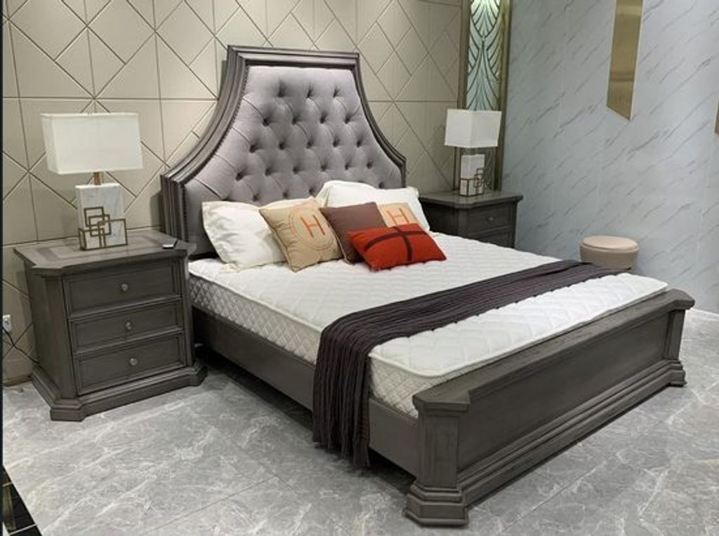 Bett Modern Grau 193 x 230 x 173 cm JVmoebel Produktbild 