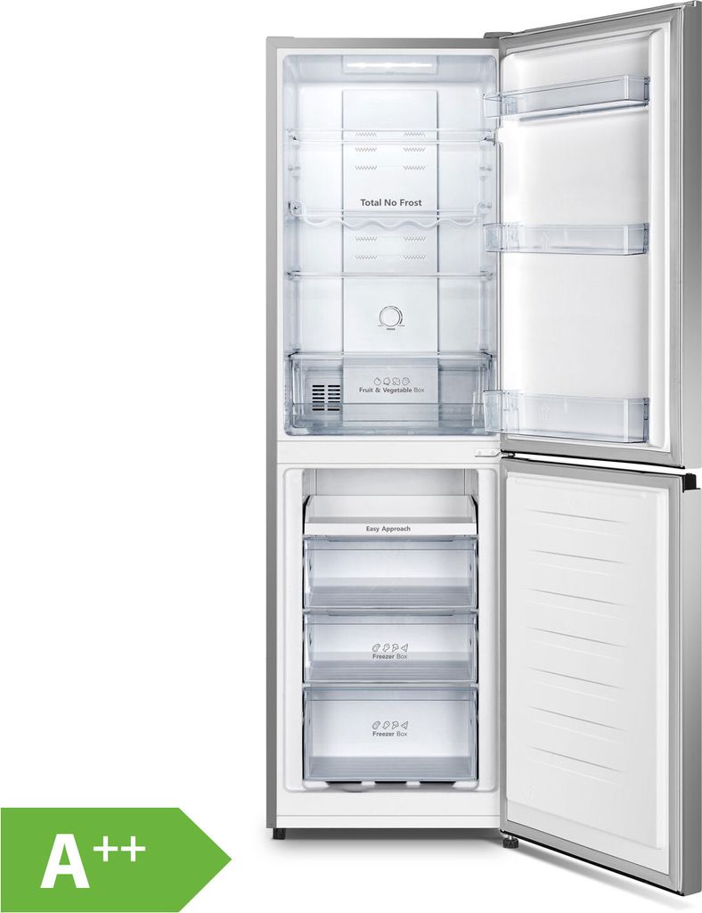 Hisense Freistehend Kühlschrank/Gefrierschrank, Silber, 256 Produktbild 