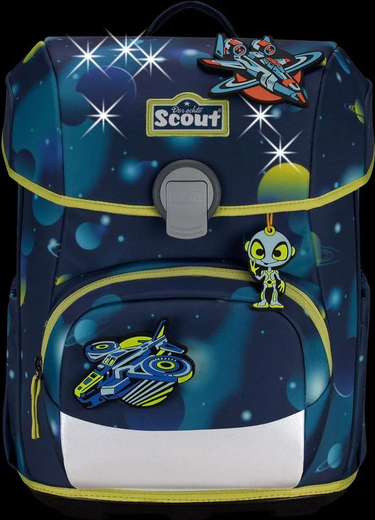 Scout Neo Planets : Sac d'école LED bleu marine - Set complet 4 pièces - 10