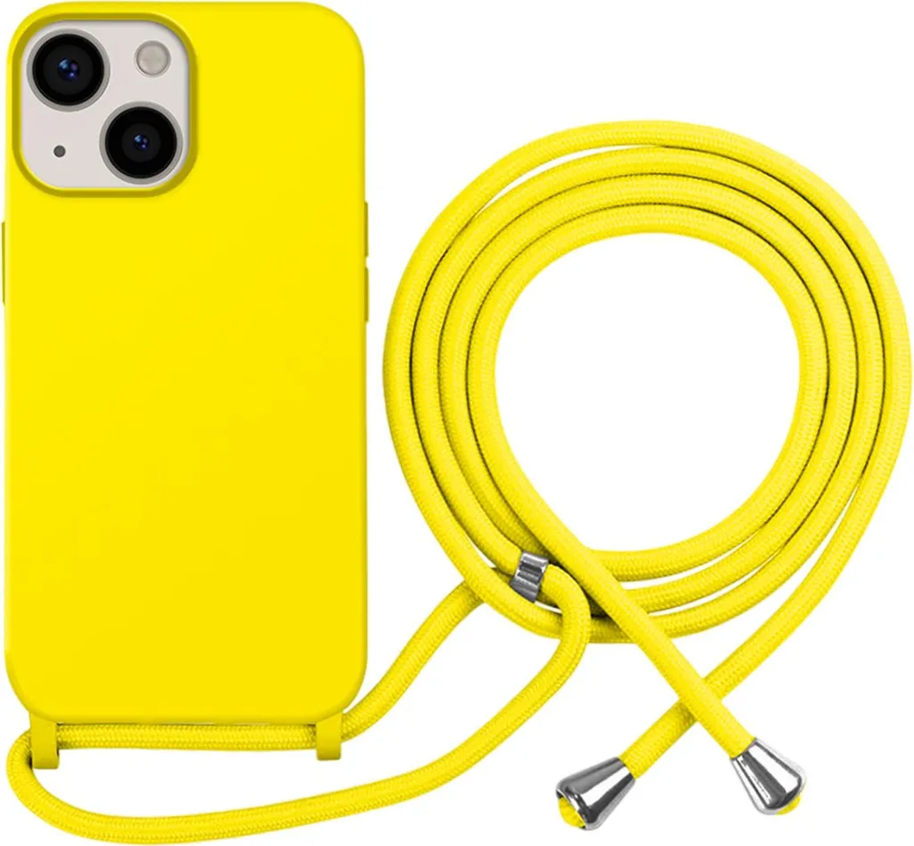 Cover iPhone 13 Gialla Moxie Color Lace: Accessorio Moda con Catena