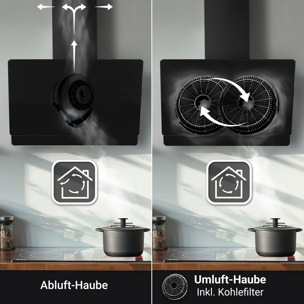 Dunstabzugshaube 80cm HERMES809HC RGBW Ambientebeleuchtung Produktbild 8