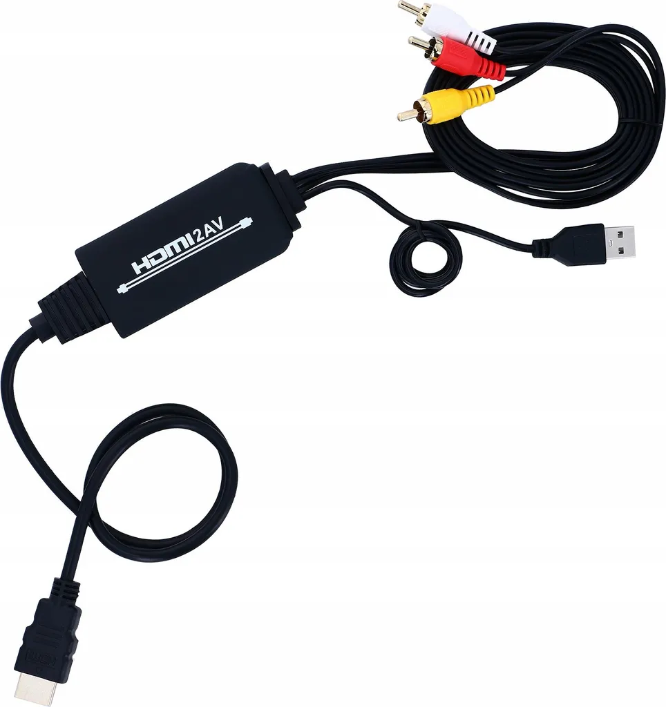 Convertisseur HDMI vers AV RCA CVBS - Adaptateur Composite avec Câble USB