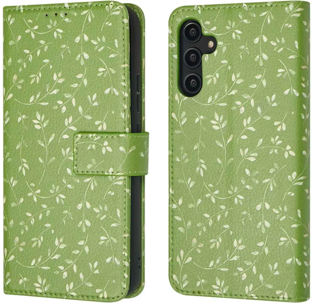 Custodia a libro imoshion Design Samsung Galaxy A14 (5G/4G) - Green Flowers