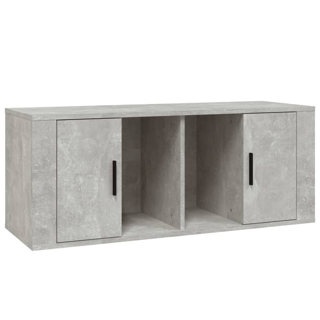 "SALE 2026"TV-Schrank - TV-Regal - Fernsehkommode - Betongrau 100x35x40 cm Holzwerkstoff - TV-Lowboard DE5692682