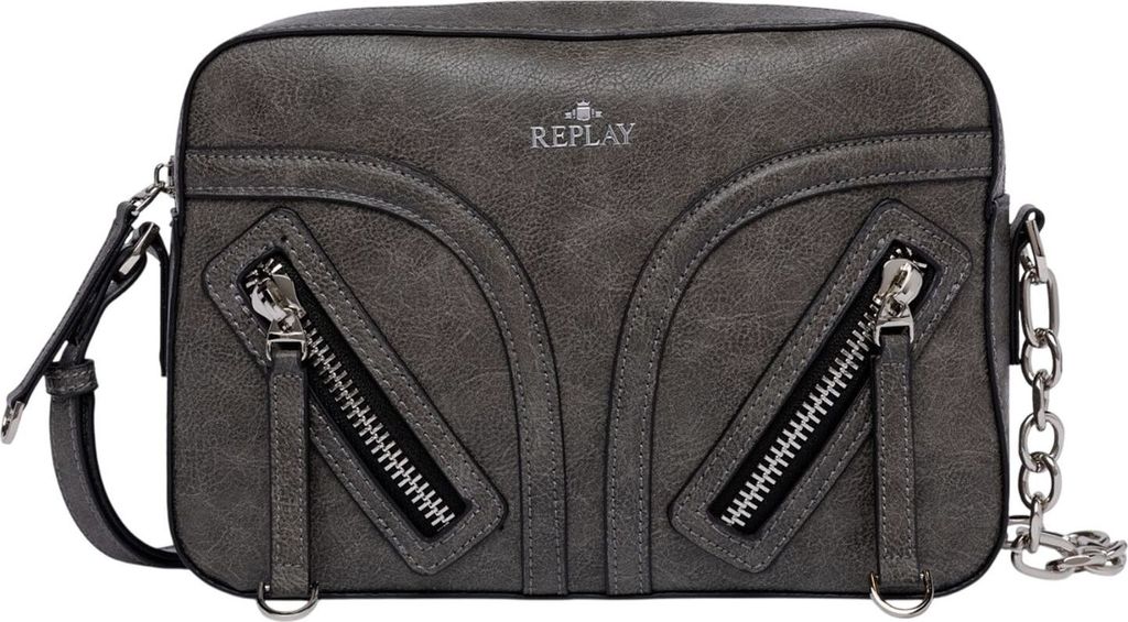 REPLAY Umhängetasche Crossbody Bag Washed Black anthrazit