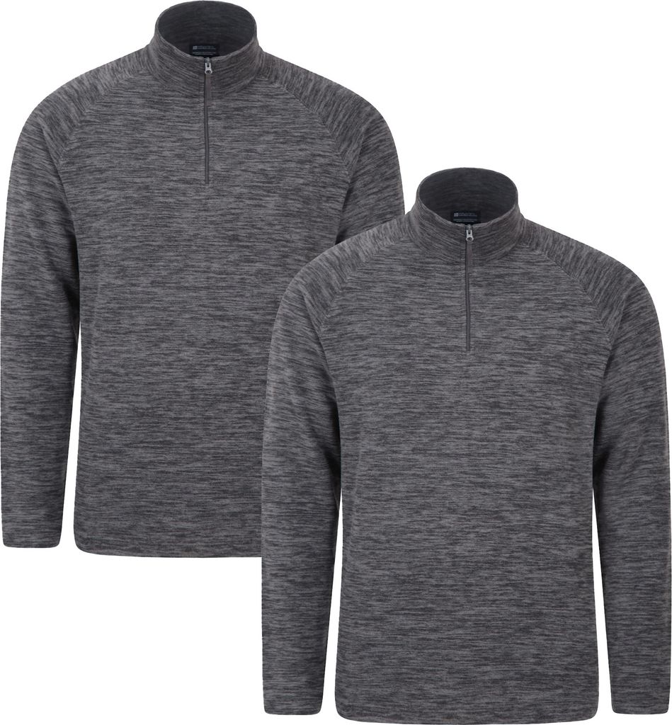 Mountain Warehouse - "Snowdon" Fleece-Oberteil für Herren (2er-Pack) MW104 (XS) (Schwarz)
