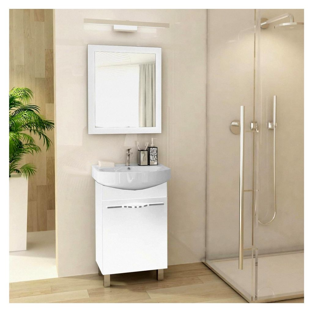 Waschbecken mit Unterschrank 50 cm Breite, Altea Waschbeckenunterschrank mit Waschbecken in Weiß