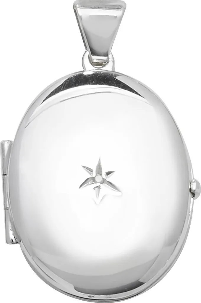 Médaillon Femme Argent 925 et Diamant Rond - Finition Haute Qualité
