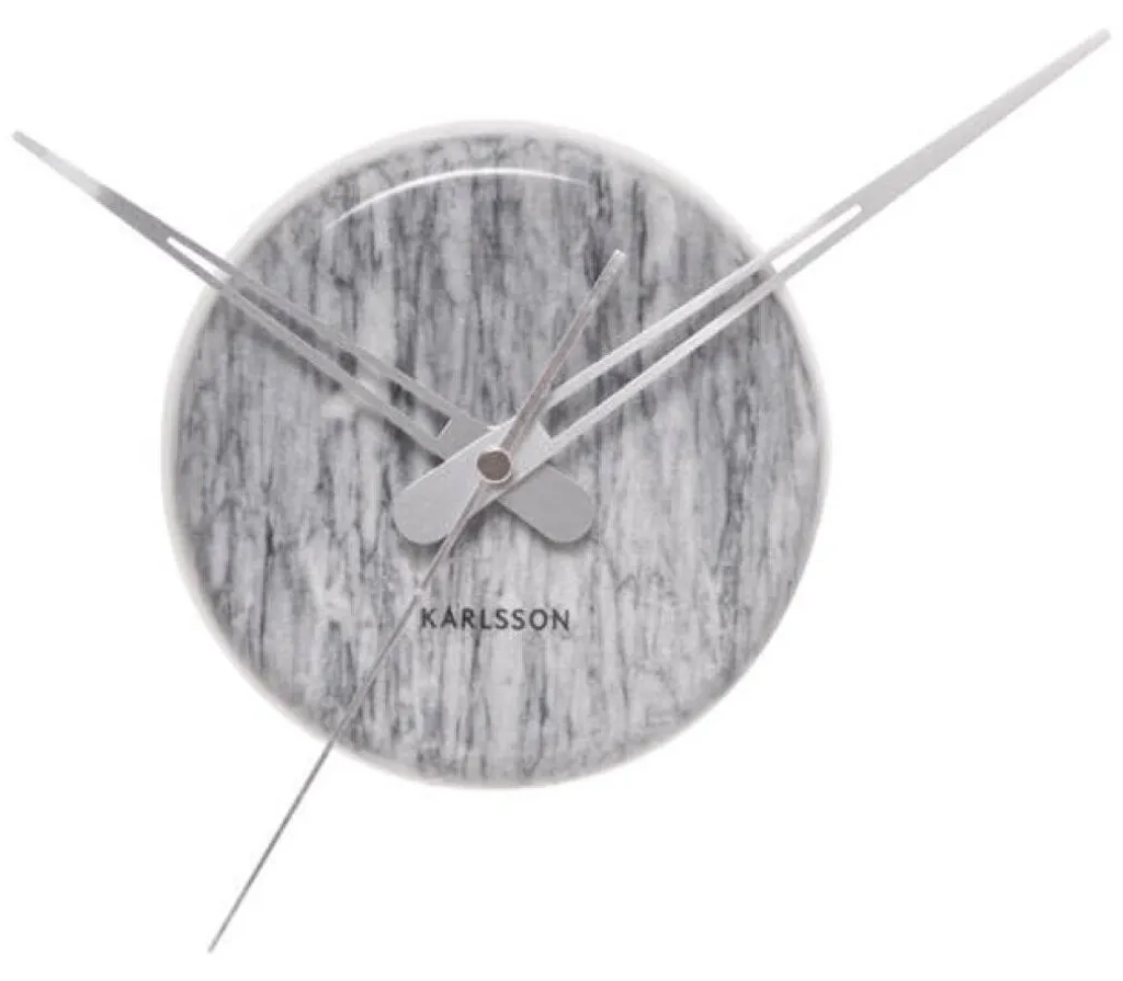 Horloge murale Karlsson 14cm grise 5535GY en métal au design minimaliste