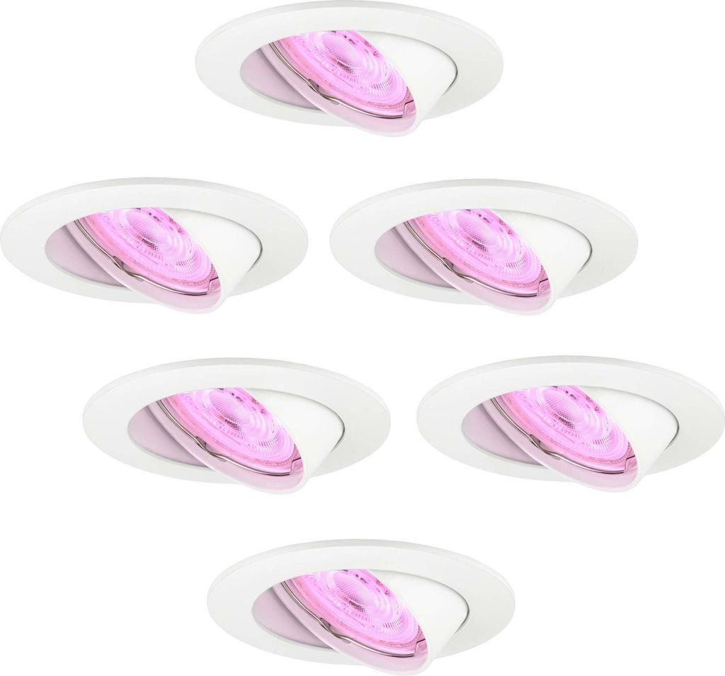 Ledvion 6er Set LED Einbaustrahler Rund Weiss RGB dimmbar Produktbild 