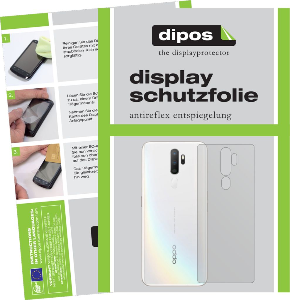 5x Schutzfolie für Oppo A11 Rückseite matt Displayschutzfolie Folie Display Schutz dipos