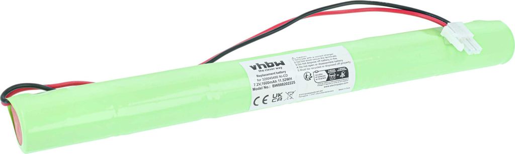 vhbw Akku kompatibel mit BAES OVA TD310632 Fluchtweg, Notfallbeleuchtung (1600 mAh, 7,2 V, NiCd)