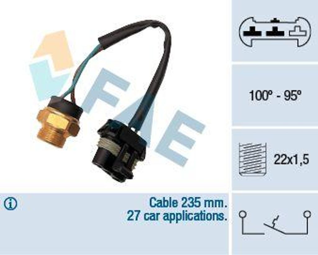FAE 36210 Temperaturschalter, Kühlerlüfter OE 90346429 kompatibel mit Vectra