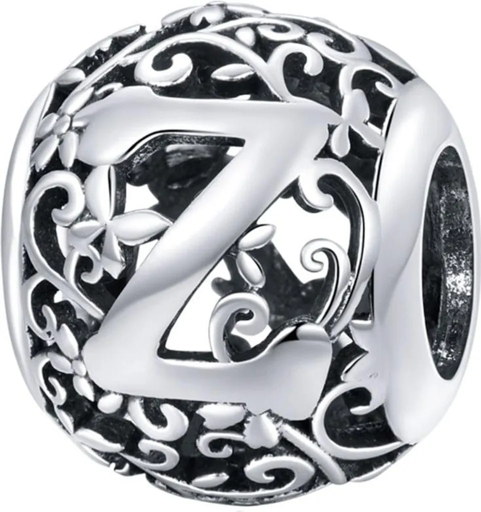 Pendentif Alphabet Lettre Z en Argent Massif compatible Bracelet Pandora