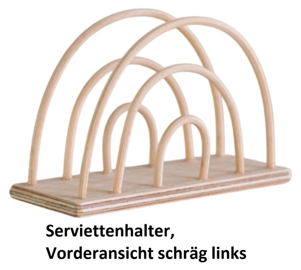 Rechteckiger Serviettenhalter aus Peddigrohr und Sperrholz, Produktbild 