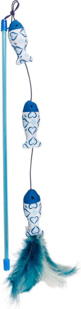 Canna da Pesca Giocattolo per Gatti 45 cm - Kit 3 Pesciolini
