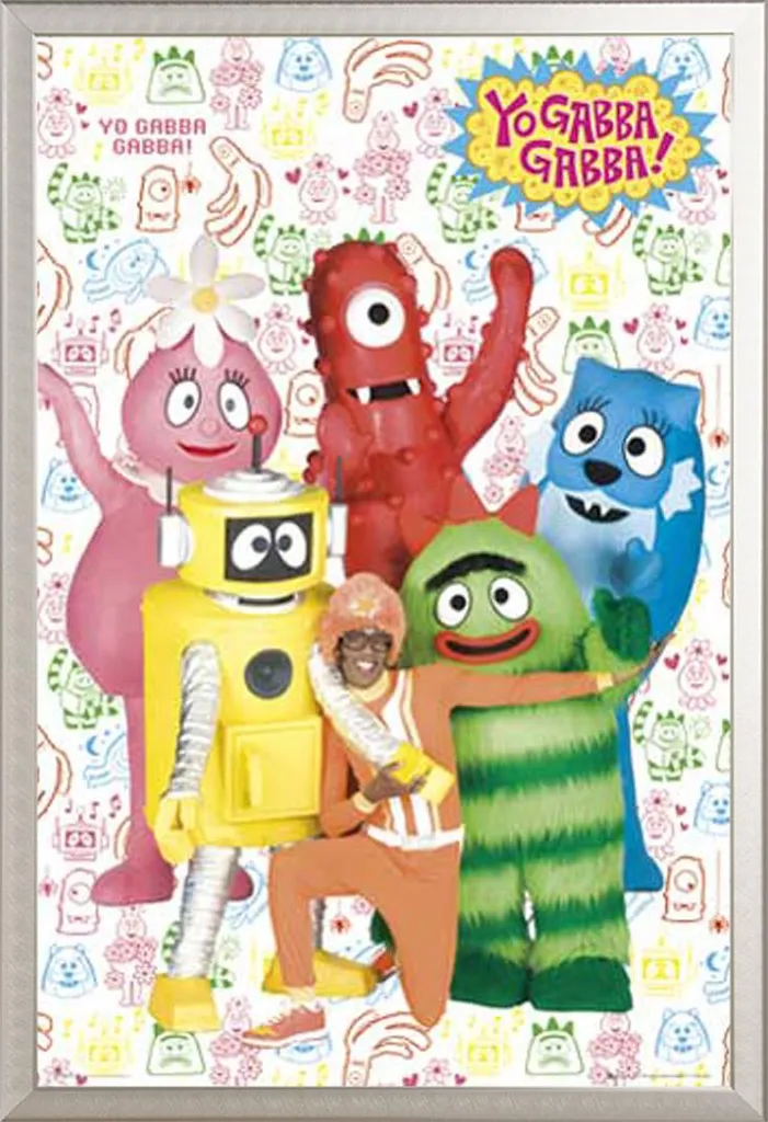 Yo Gabba Gabba Poster Cast con Cornice Premium Shinsuke Argento