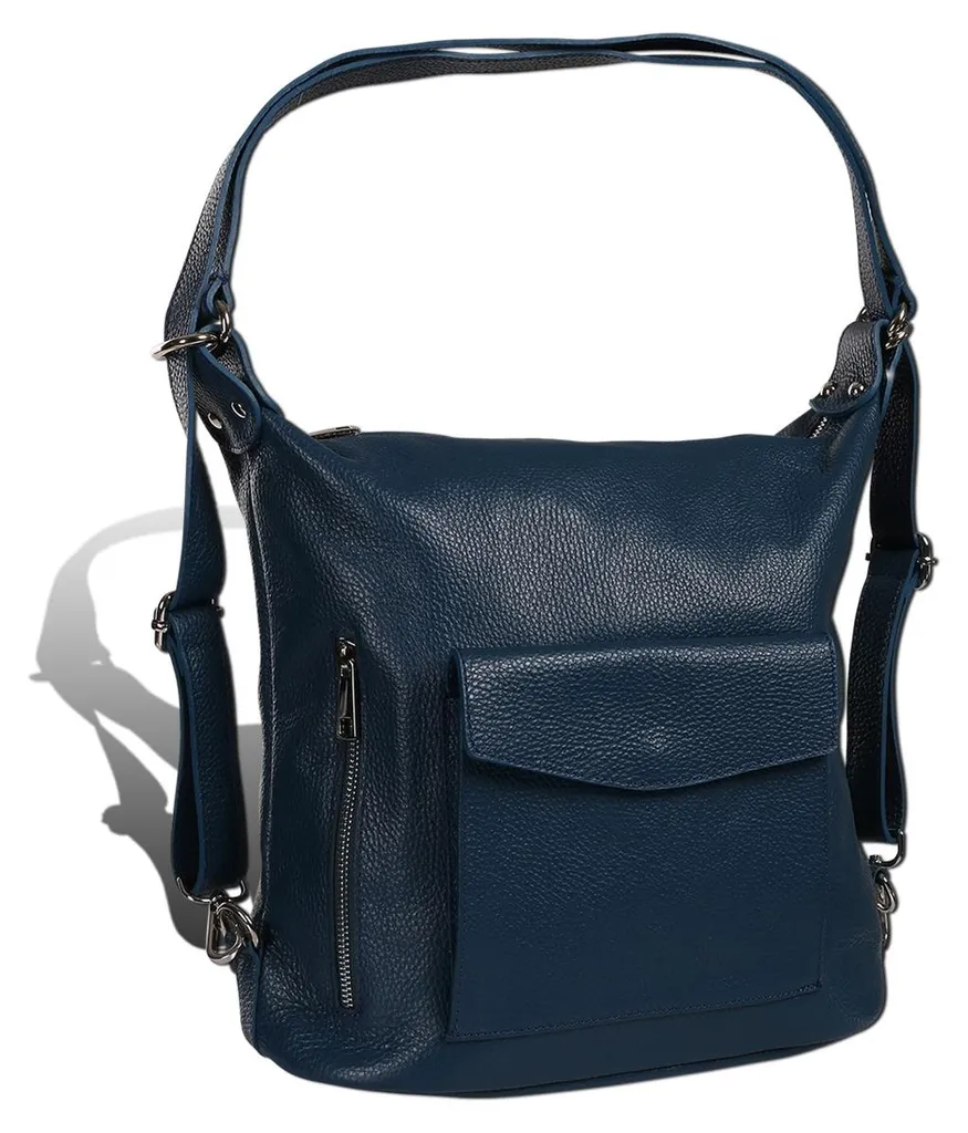Grand sac à dos de ville pour femme - Sac à bandoulière bleu Toscanto