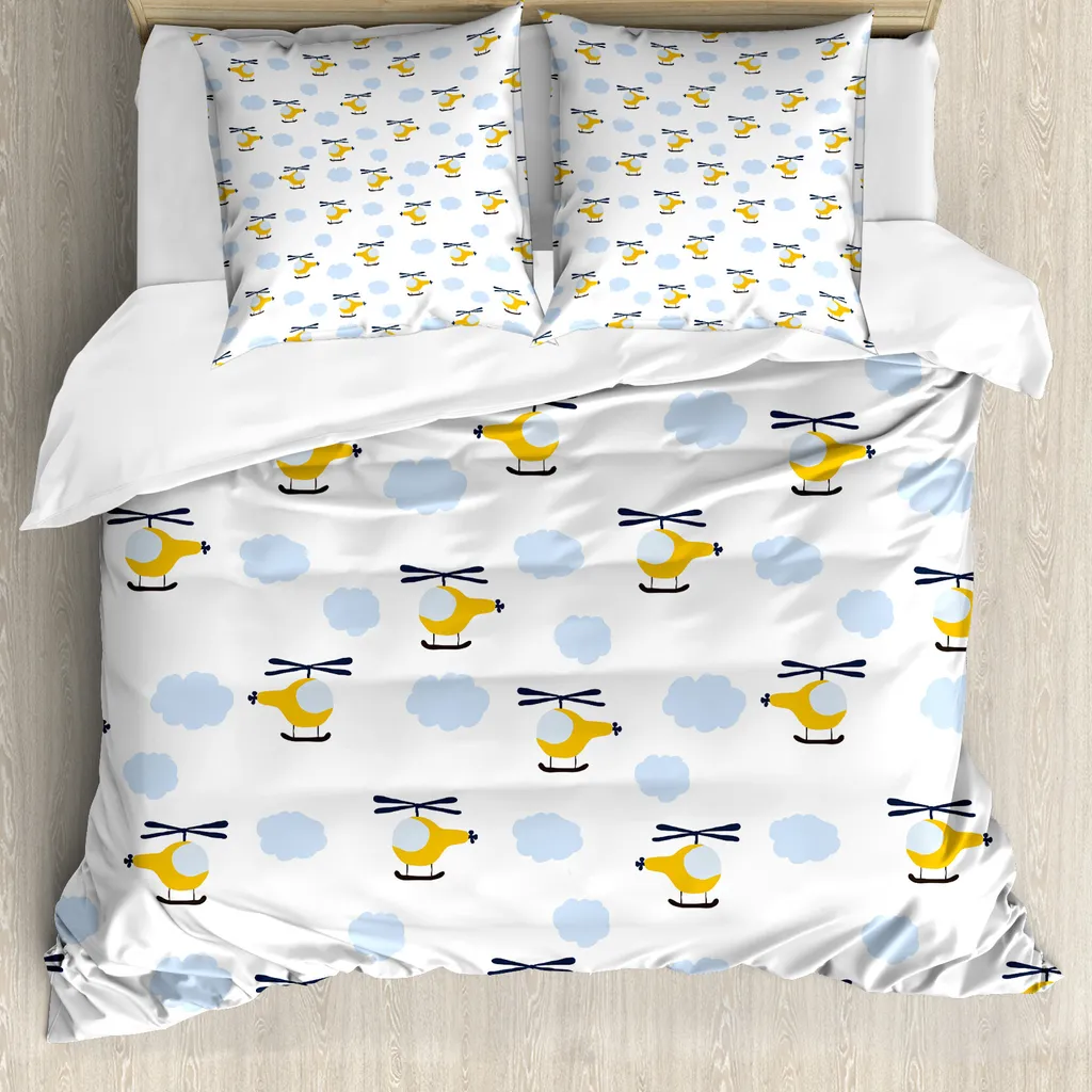 Copripiumino Aeroplano Giallo Blu ABAKUHAUS: Stile e Salute