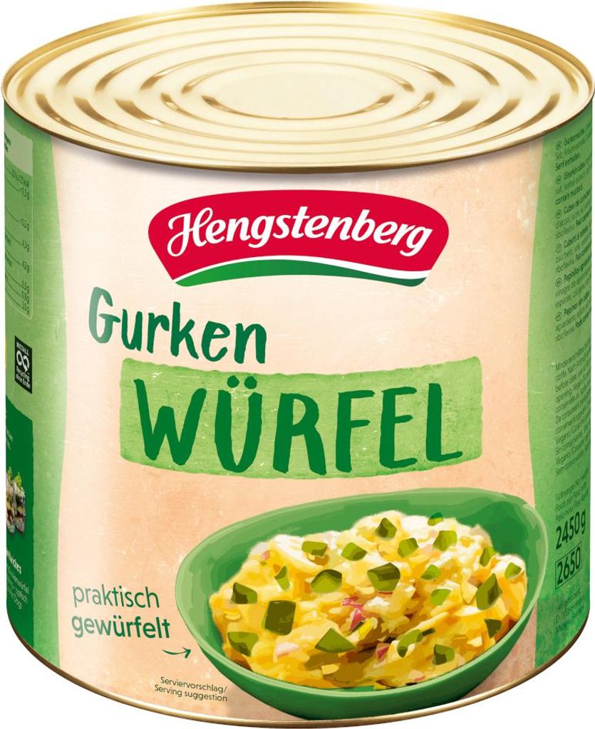 Hengstenberg Gurkenwürfel aus deutschem Anbau ATG 1325g Dose 2650ml