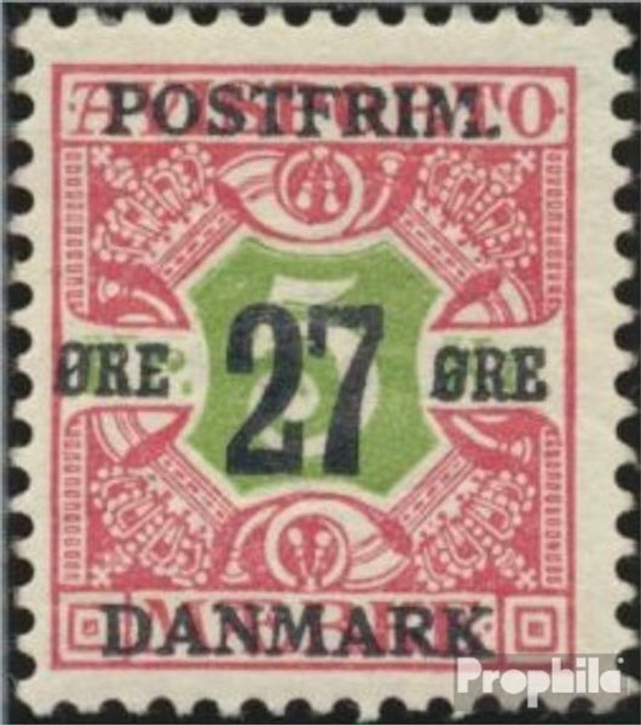 Briefmarken Dänemark 1918 Mi 95X gestempelt Verrechnungsmarken mit Aufdruck