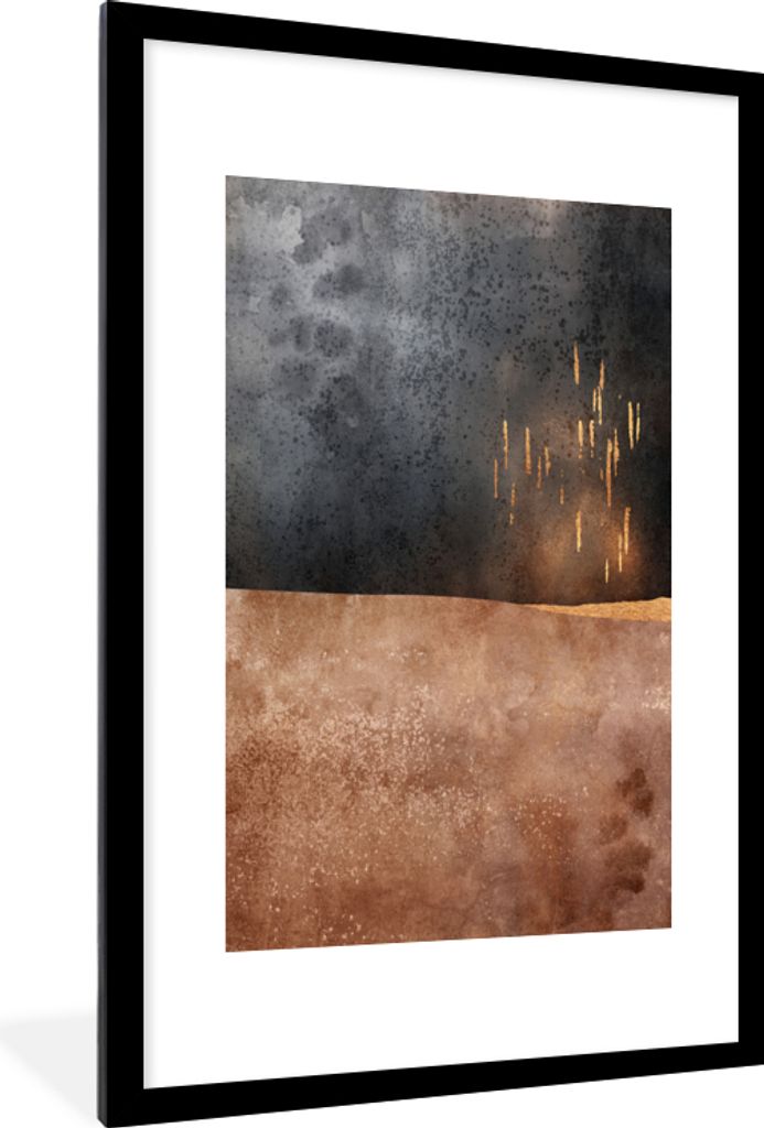 MuchoWow® Gerahmtes Poster Abstrakt - Gold - Design 60x90 Produktbild 