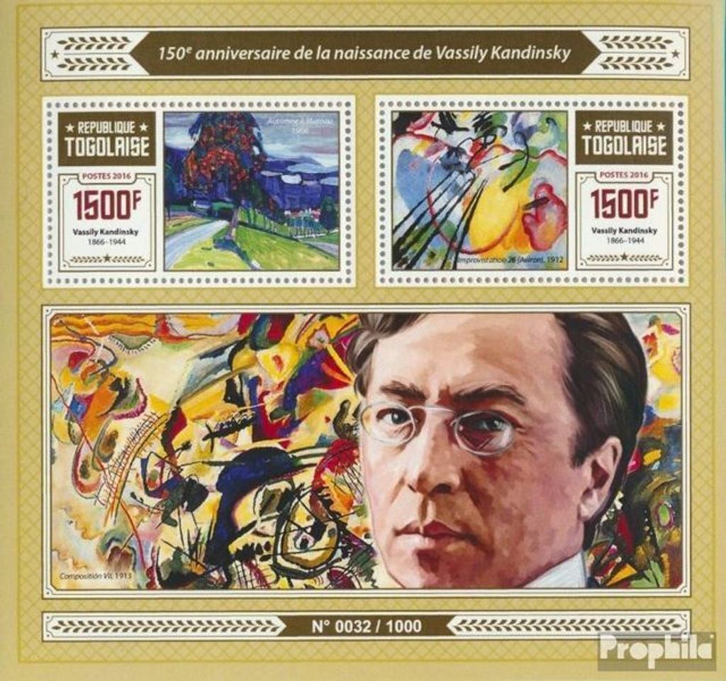 Briefmarken Togo 2016 Mi Block 1261 (kompl. Ausgabe) postfrisch Wassily Kandinsky