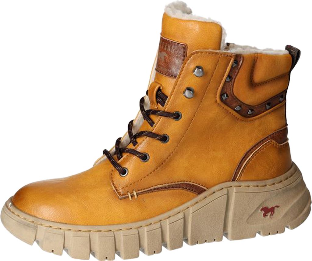 Mustang Damen Stiefelette Plateau Boot Warmfutter Nieten 1499-601, Größe:37 EU, Farbe:Gelb