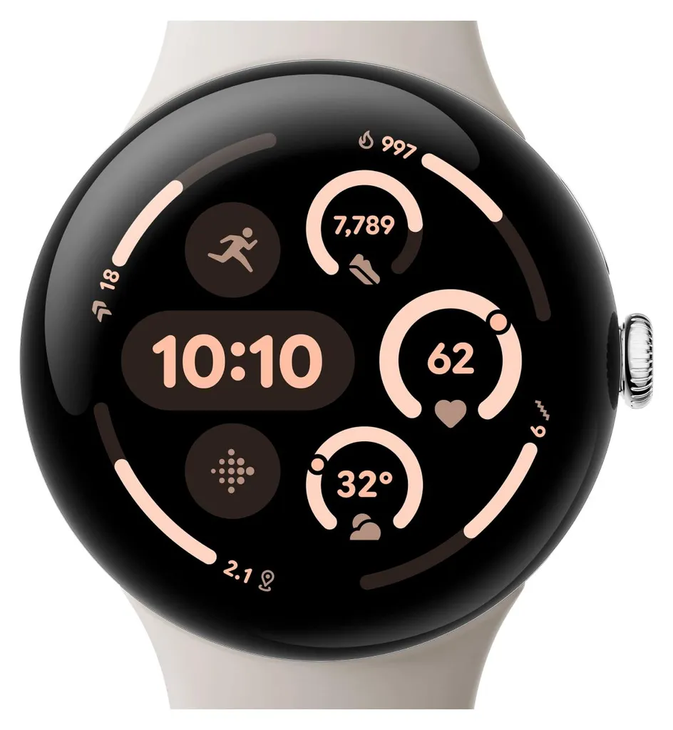 Google Pixel Watch 3 45mm WiFi Argent Porcelaine : Santé et Sport au Poignet
