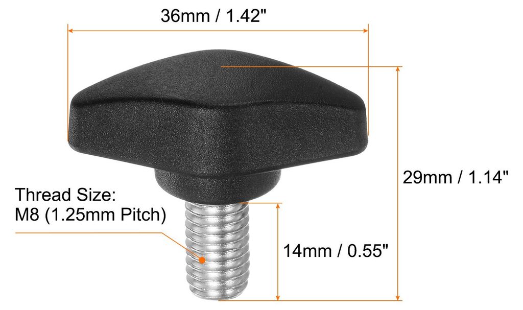 10 Stš¹ck R?ndelschrauben M8 x 14mm Flš¹gelschraube mit T-f?rmige Handgriff, Verzinkte Kohlenstoffstahl Gewindebolzen Daumenschrauben 36mm Span...