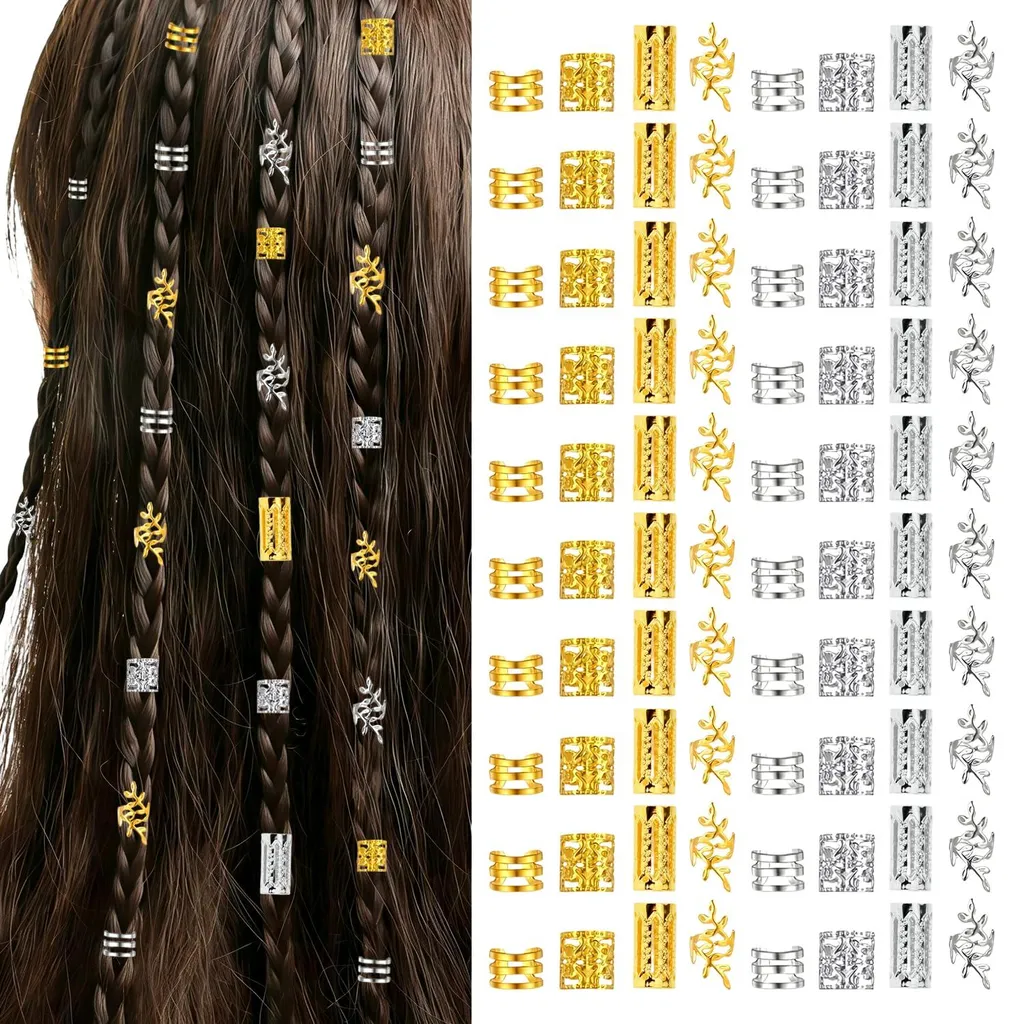 Décoration cheveux dreadlocks : lot 80 pièces pour masquer les nattes