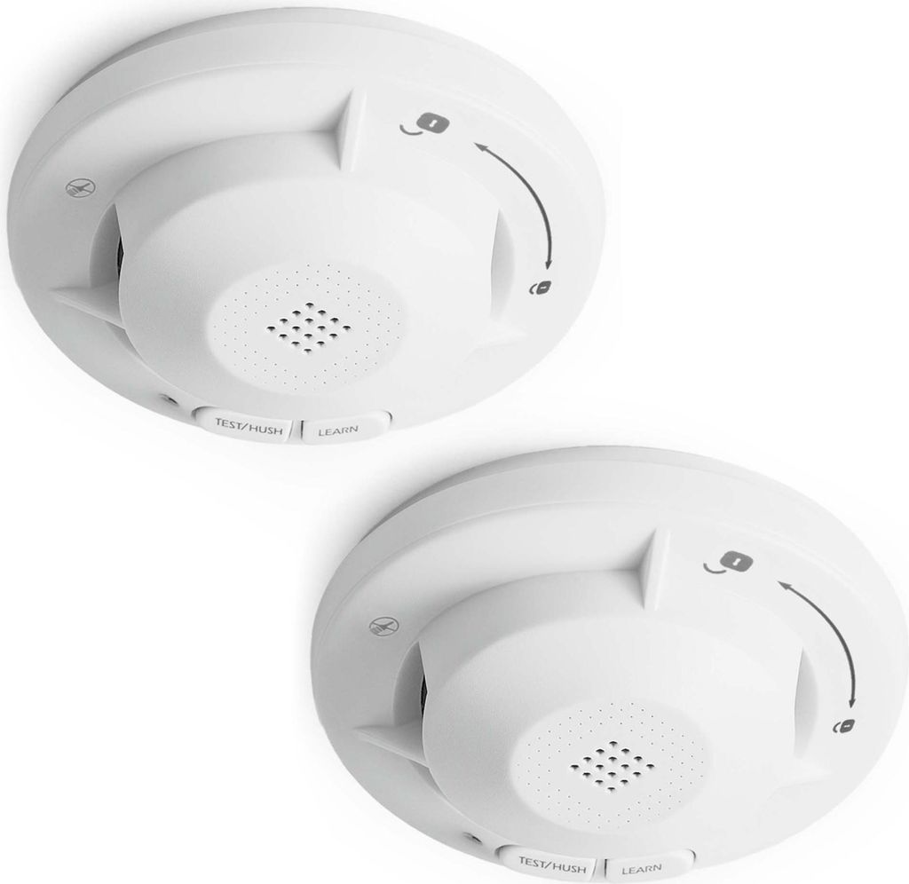 Wiltec Rauchmelder vernetzt 2x mit 10-Jahres-Batterie und Funktechnologie Fotoelektrischer Feuermelder mit 85 dB Alarm für effektiven Brandschutz ...