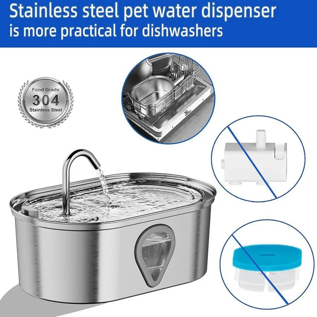 Distributeur d'eau automatique pour animaux avec robinet 3,5 litres - 3