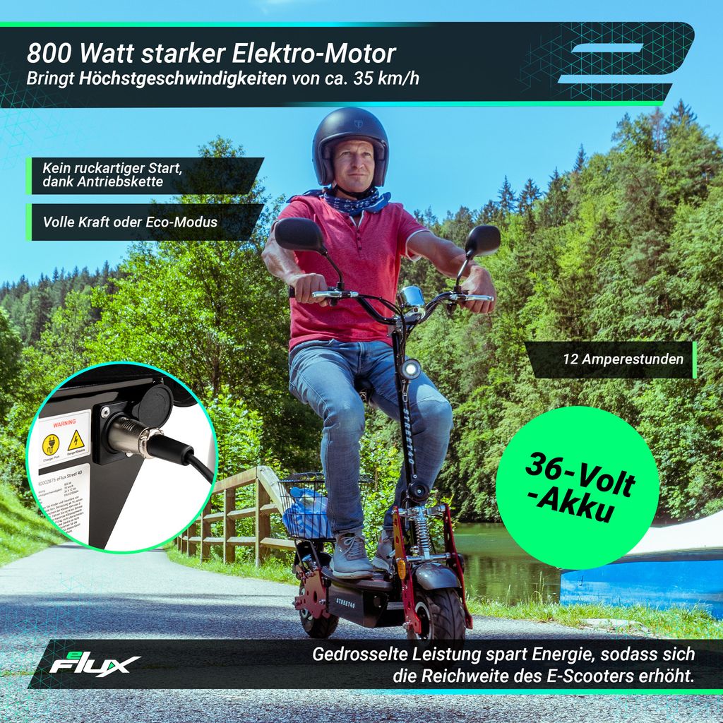 eFlux E-Scooter Street 40 | Scooter Klappbar - Elektro Produktbild 8