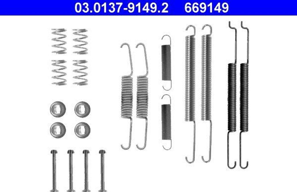 ATE 03.0137-9149.2 Zubehörsatz, Bremsbacken OE 1J0698545 kompatibel mit Inca, Octavia, Roomster, Caddy, Passat 35I