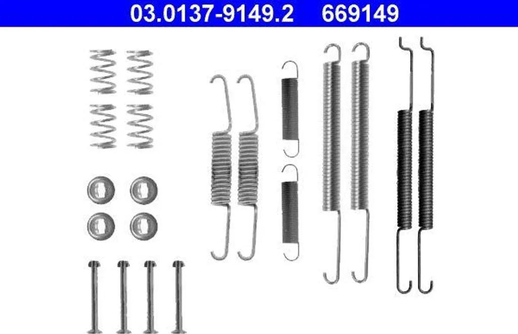 ATE 03.0137-9149.2 Set di accessori, ganasce freno OE 1J0698545 compatibile con Inca, Octavia, Roomster, Caddy, Passat 35I
