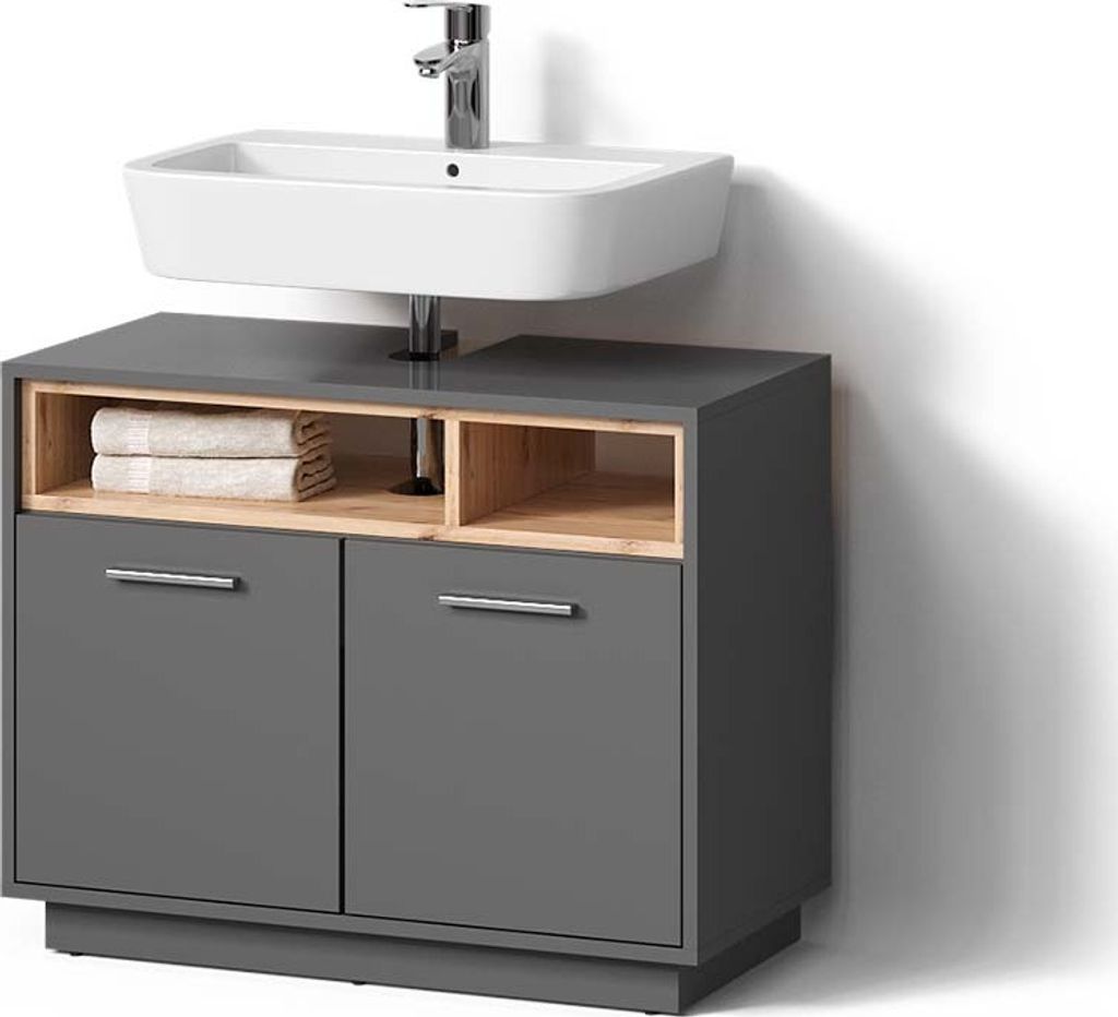 Waschbeckenunterschrank Livinity Temo Anthrazit 80 x 64 cm, Model 52610