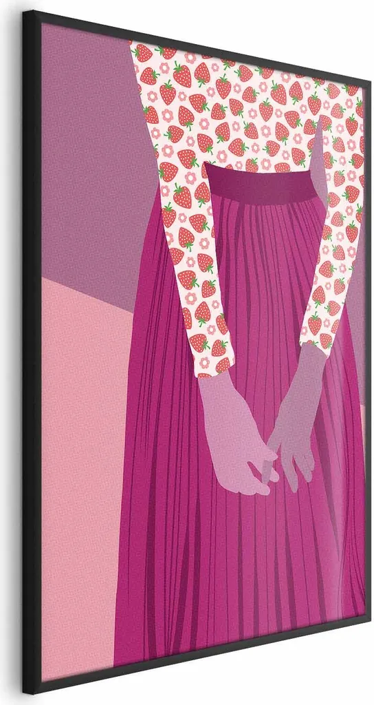 Poster Donna Fragola 40x60 cm con Cornice Nera Elegante - Acquista Online