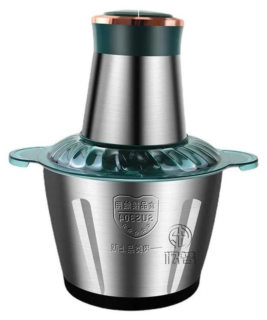 Elektrischer Fleischwolf - Food Processor 3L - Edelstahlschüssel - Zerkleinerer und Schneider - Küchenmaschine für zu Hause