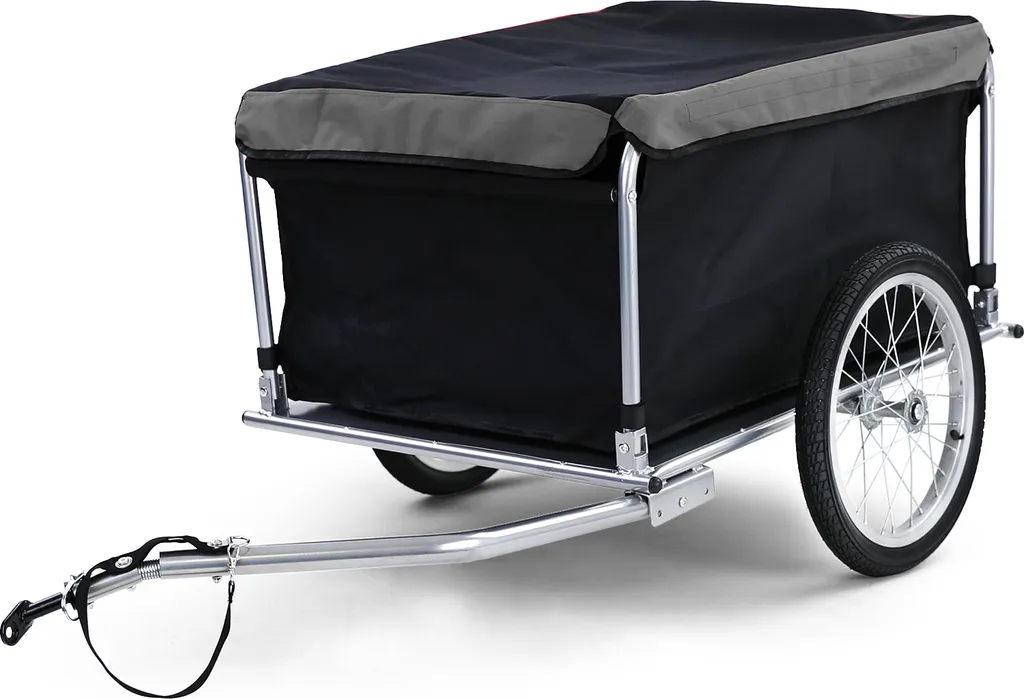 Remorque vélo de transport pliable noire charge 65kg haute qualité
