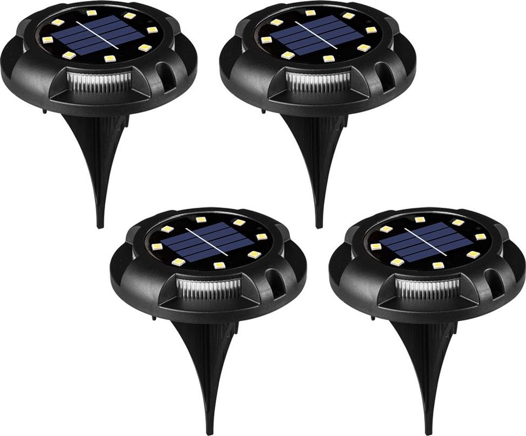 Solar-Bodenleuchten für den Außenbereich, 8 LED-Solarleuchten, wasserdicht, für Garten, Terrasse, Treppe, Patio, Einfahrt,White light (blue ligh...