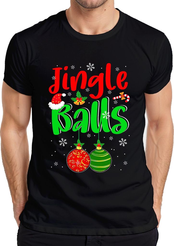 Jingle Balls Weihnachten Weihnachtskugeln Lustig Geschenk Herren T-Shirt, Schwarz, XXL