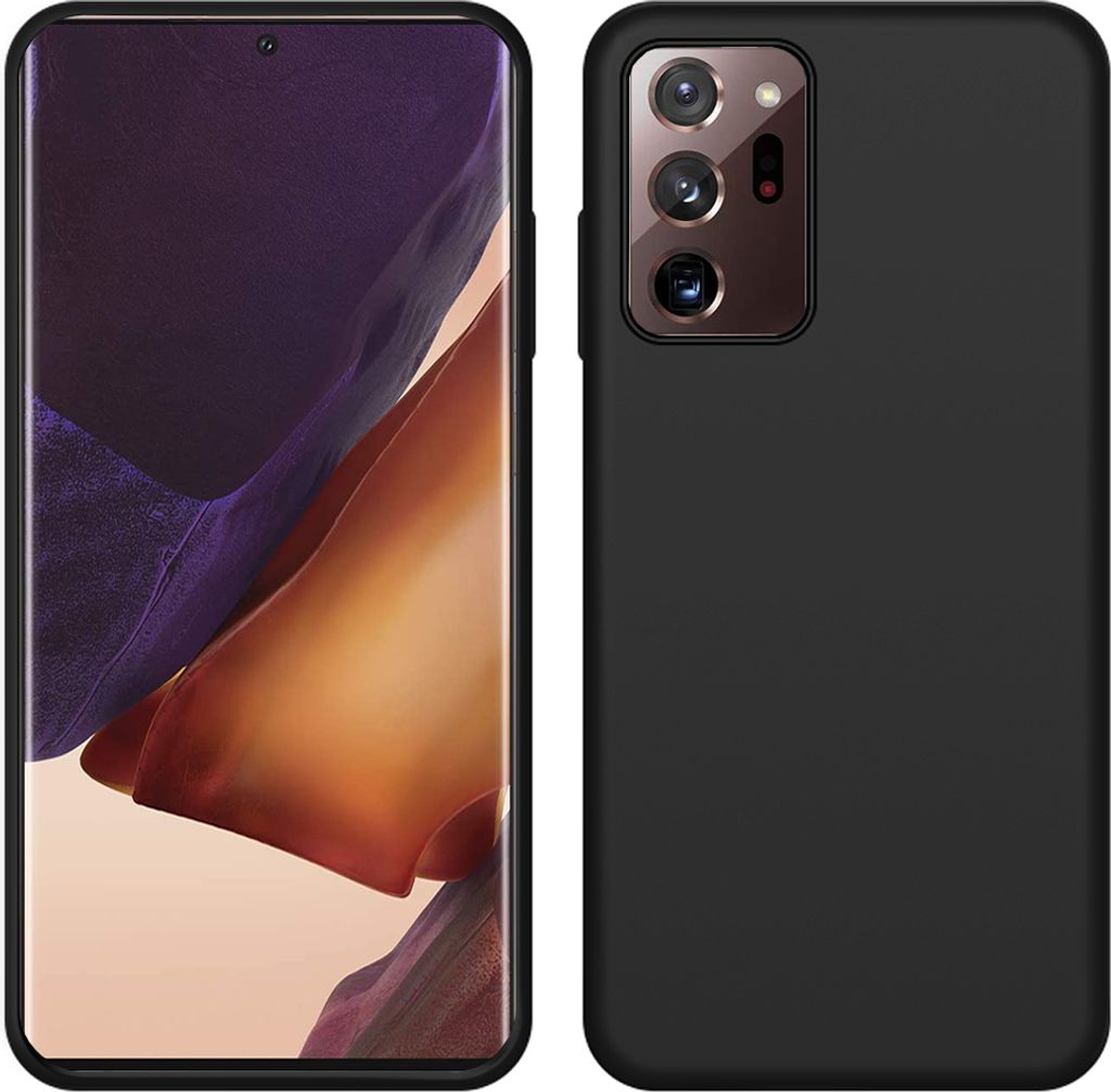 Galaxy Note 20 Ultra Hülle, LaimTop Slim Flüssig Silikon Soft Gel Gummi Stoßfest Kratzfest Schutzhülle für Samsung Galaxy Note 20 Ultra Schwarz