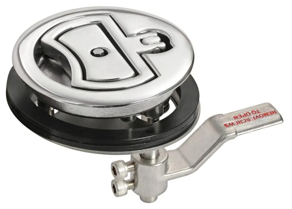 Fermeture de trappe Ø90 mm anti-corrosion Inox 316 pour sécuriser soute