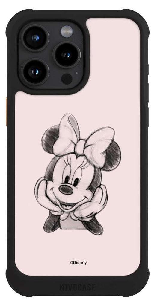 NIVOCASE Hülle für Apple iPhone 15 Pro Max Stoßfeste Handyhülle NIVOmax Case Schwarz Disney Minnie Mouse Offizielles Lizenzprodukt