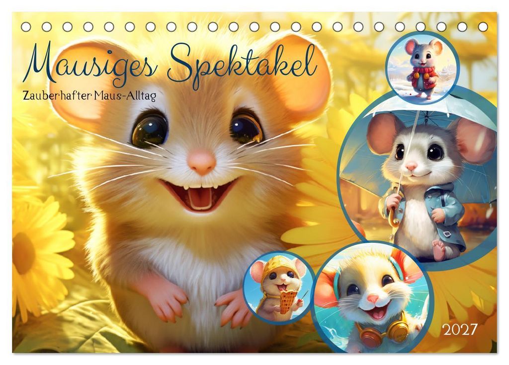 Mausiges Spektakel. Zauberhafter Maus-Alltag (Tischkalender 2027 DIN A5 quer), CALVENDO Monatskalender